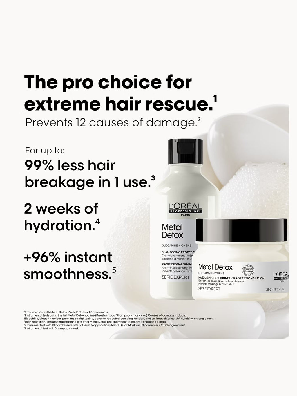 L'OREAL PROFESSIONNEL METAL DETOX SHAMPOO & HAIR MASK WITH FREE MINI SHAMPOO & HAIR MASK 30ML FOR DAMAGED HAIR