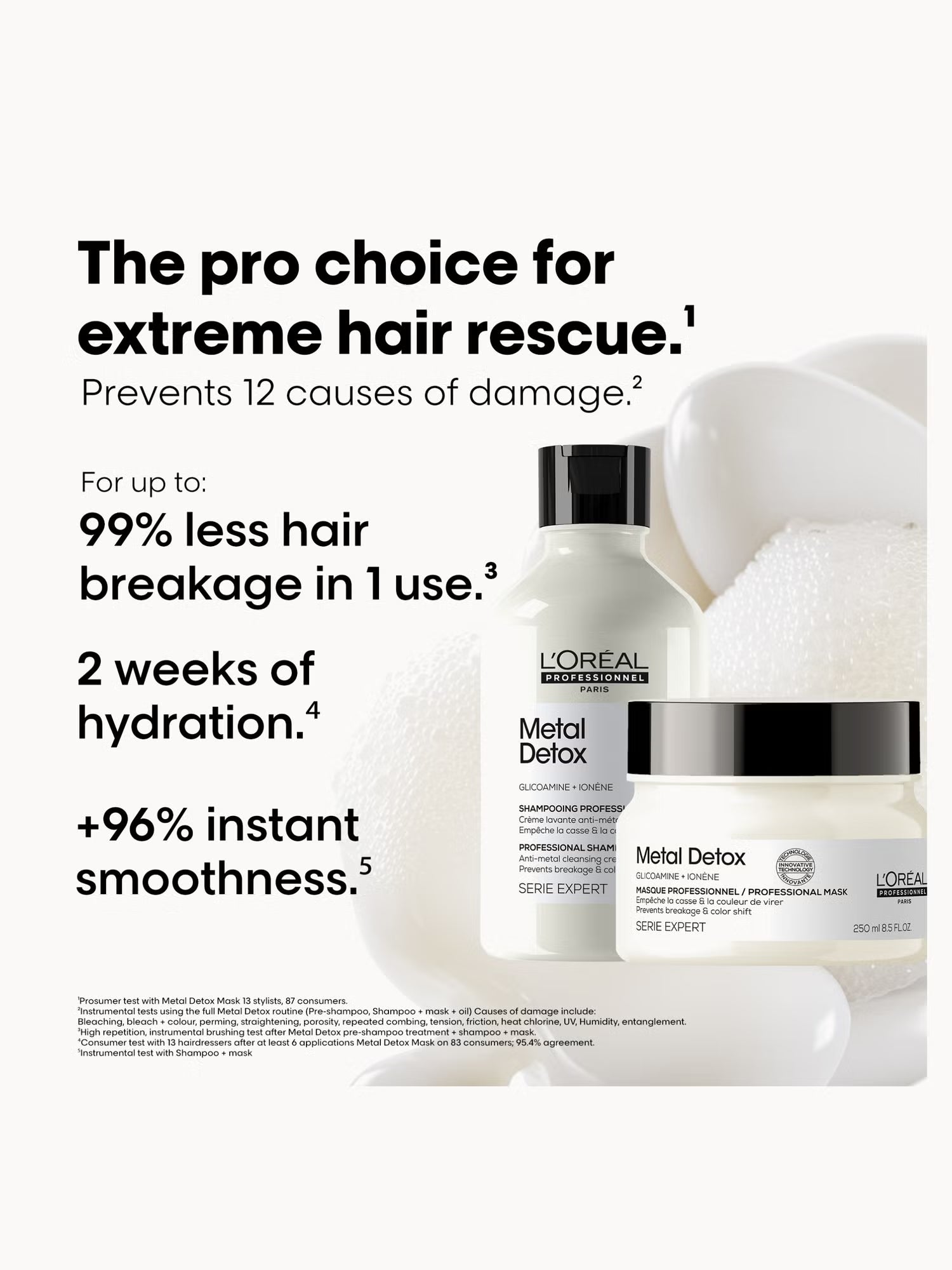 L'OREAL PROFESSIONNEL METAL DETOX SHAMPOO & HAIR MASK WITH FREE MINI SHAMPOO & HAIR MASK 30ML FOR DAMAGED HAIR